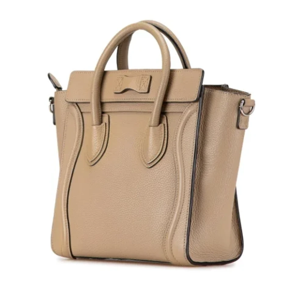 Celine Vintage Pre-owned Leather handbags Beige Dames