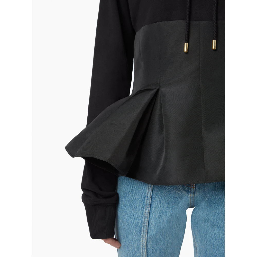 Nina Ricci Hoodie MET Contrasterende Black Dames