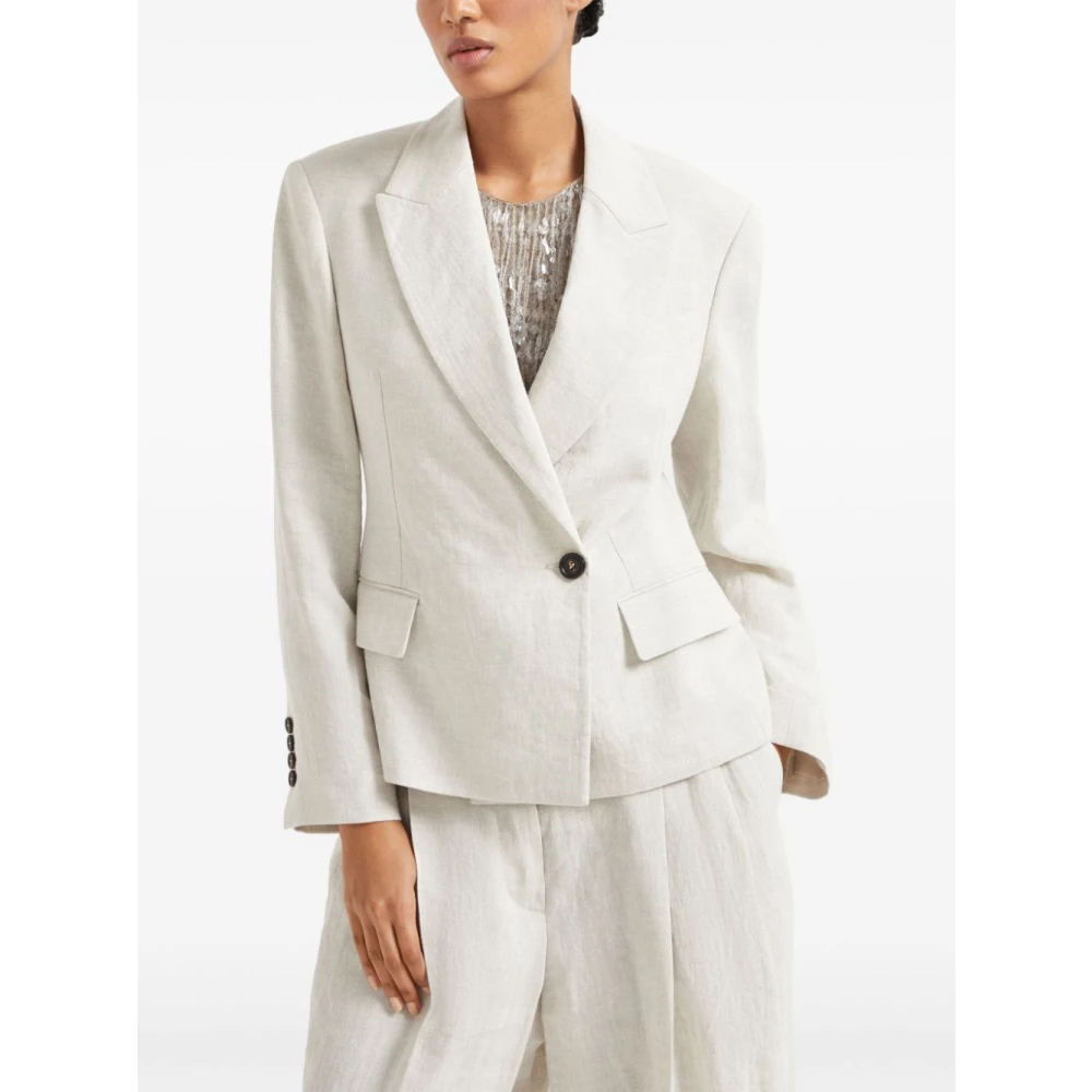 BRUNELLO CUCINELLI Beige Jas voor Stijlvolle Outfits Beige Dames