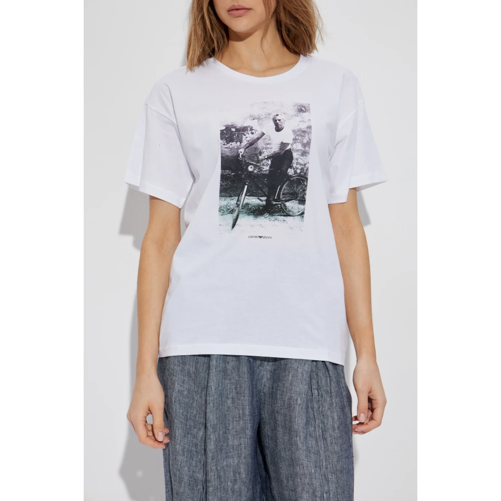 Emporio Armani T-shirt met print White Dames