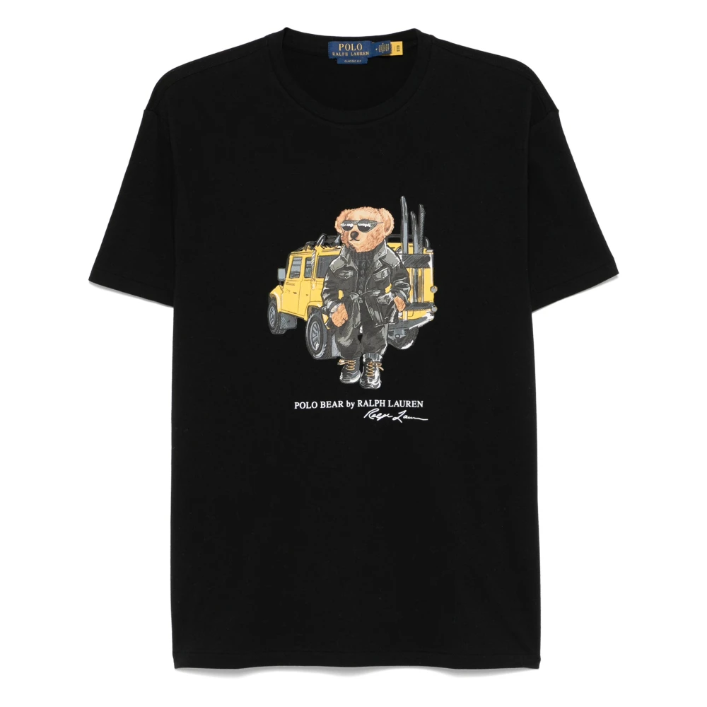 Polo Ralph Lauren Geborduurde 'Polo Bear' Katoenen T-shirt Black Heren