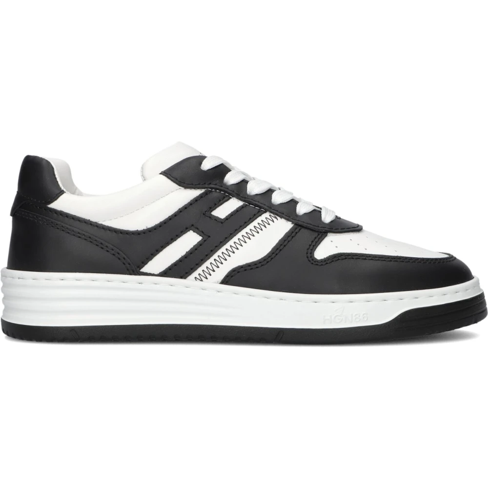 Hogan Women's Black Sneakers,, Low Top Trainers In Leather Size 4 Uk
