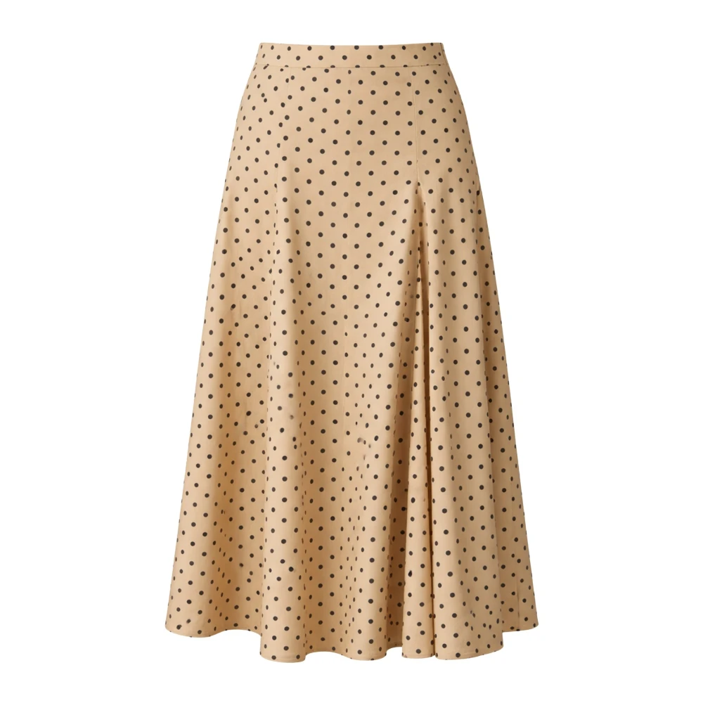 Max Mara Women's Beige Midi Skirts, Xs, Polka Dot Midi Skirt