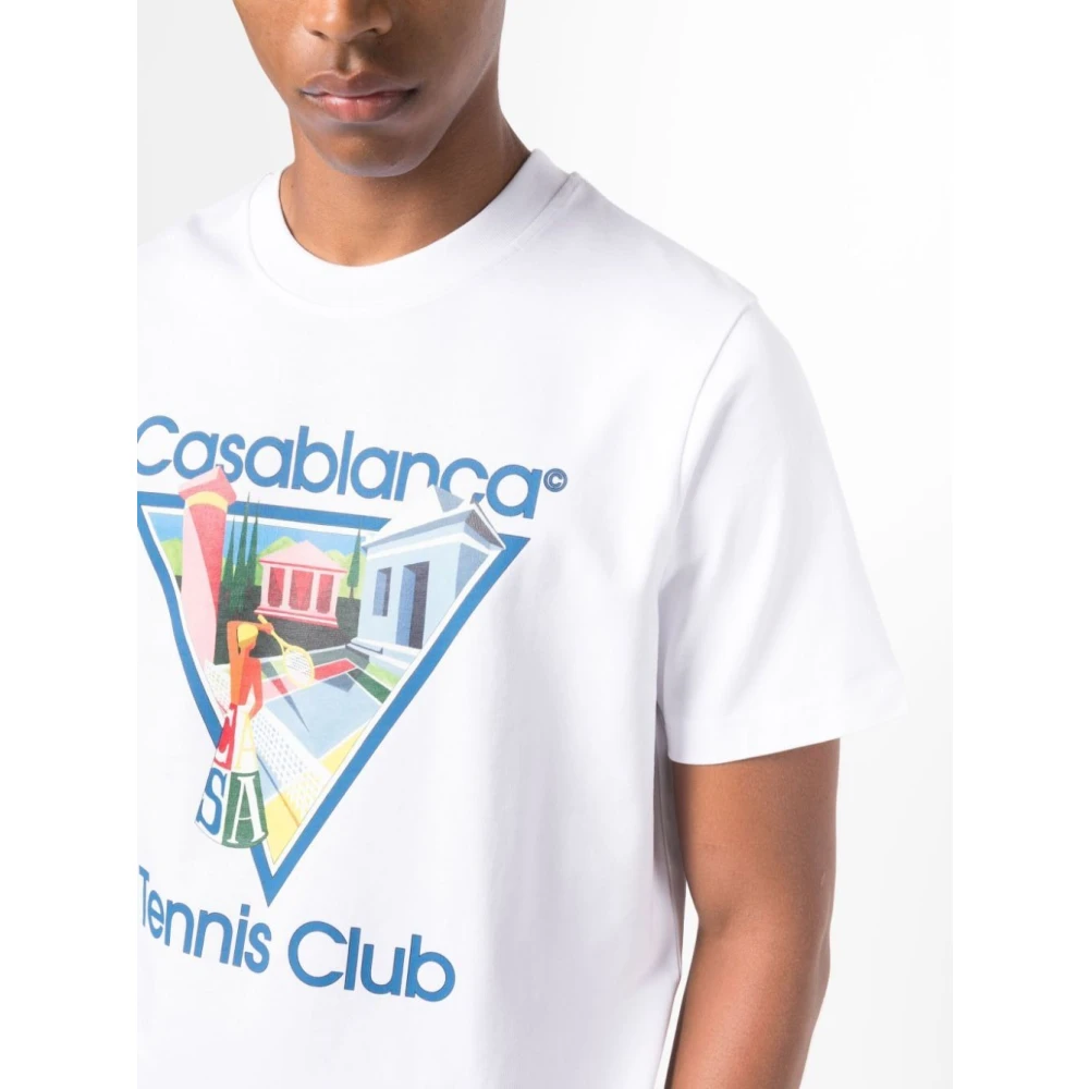 Casablanca Biologisch Katoen Multicolor T-shirt White Heren