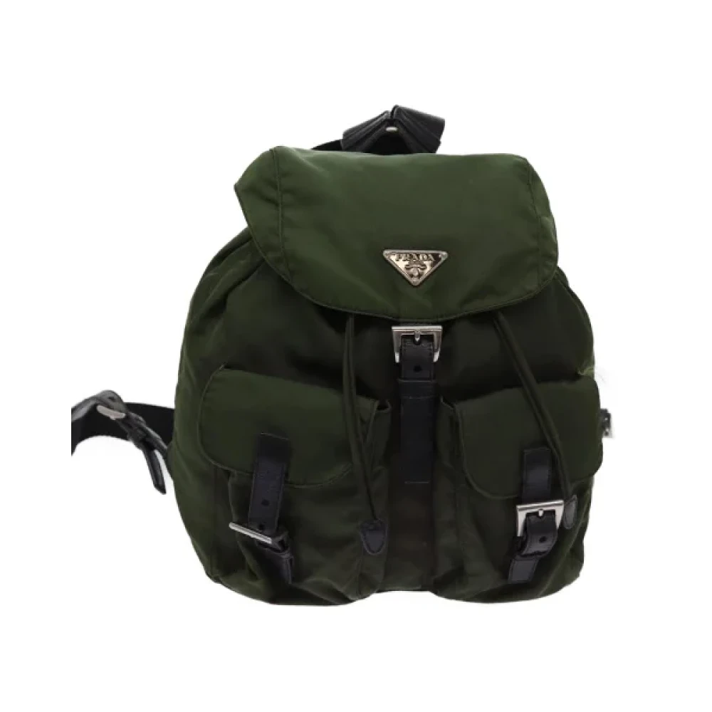 Prada Vintage Pre-owned Nylon backpacks Green Dames