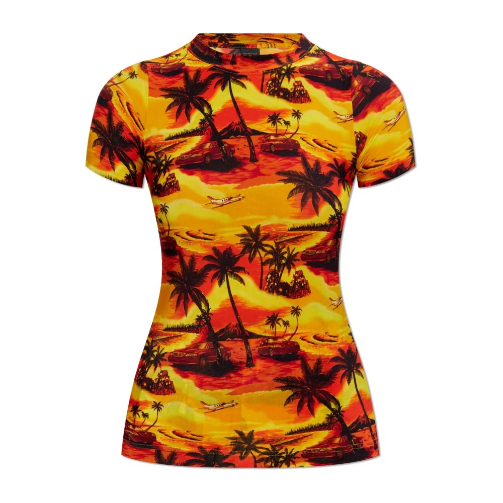 Balenciaga T-shirt met print Orange Dames