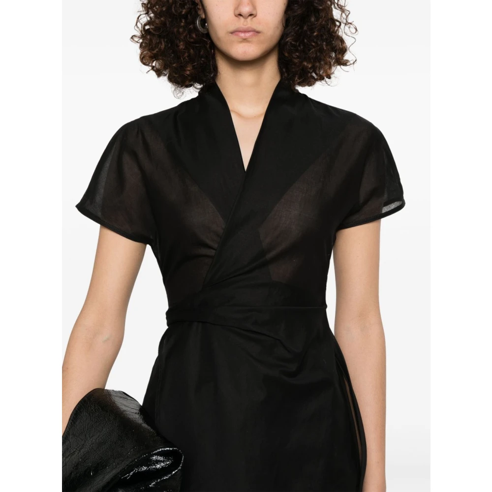 Rick Owens V-Hals Wikkel Top Black Dames