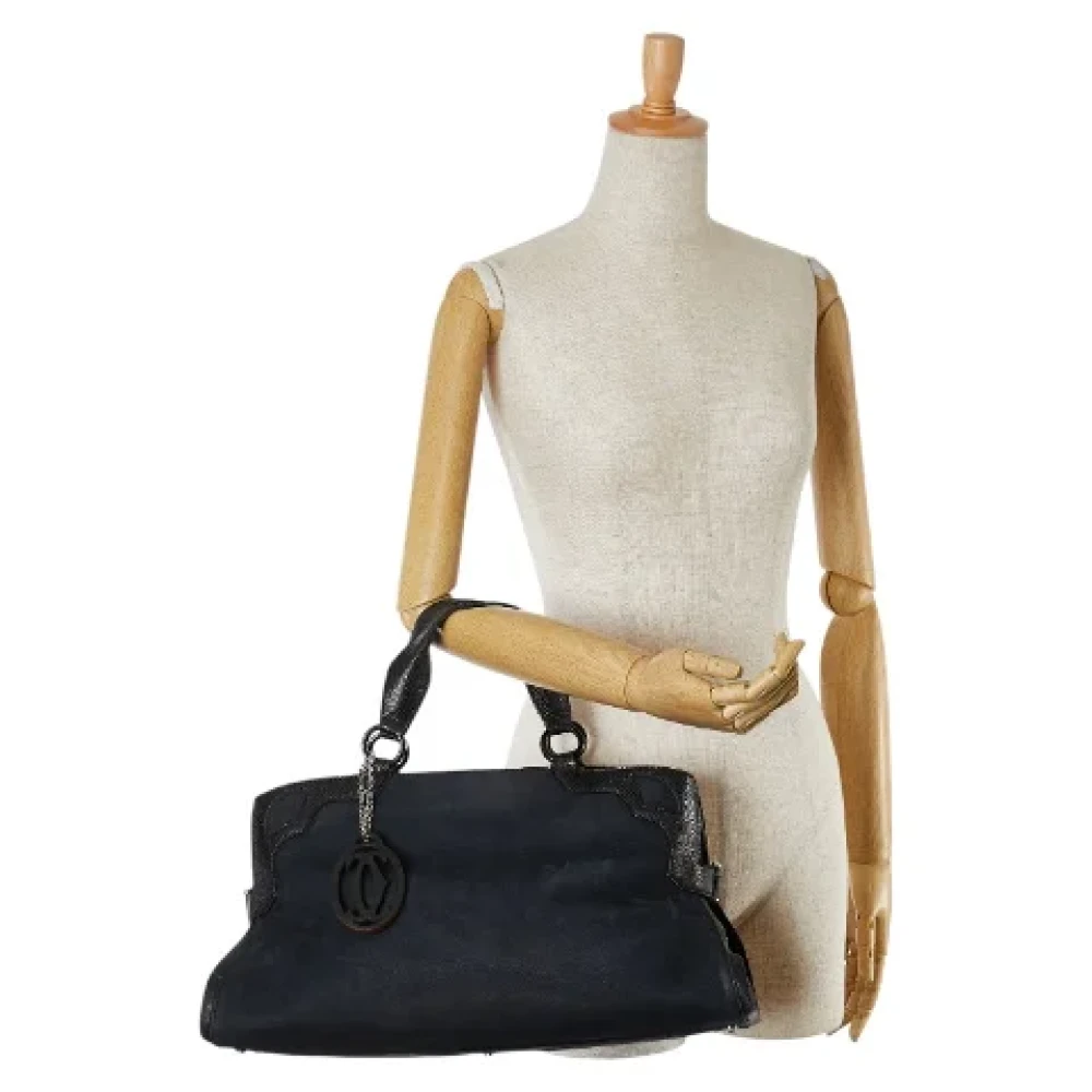Cartier Vintage Pre-owned Suede handbags Black Dames