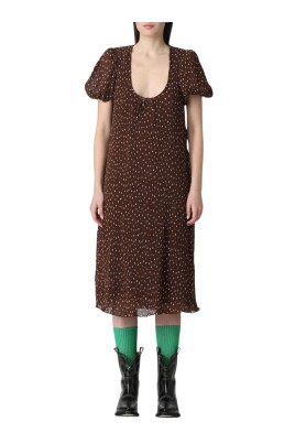 brown-pleated-midi-dress