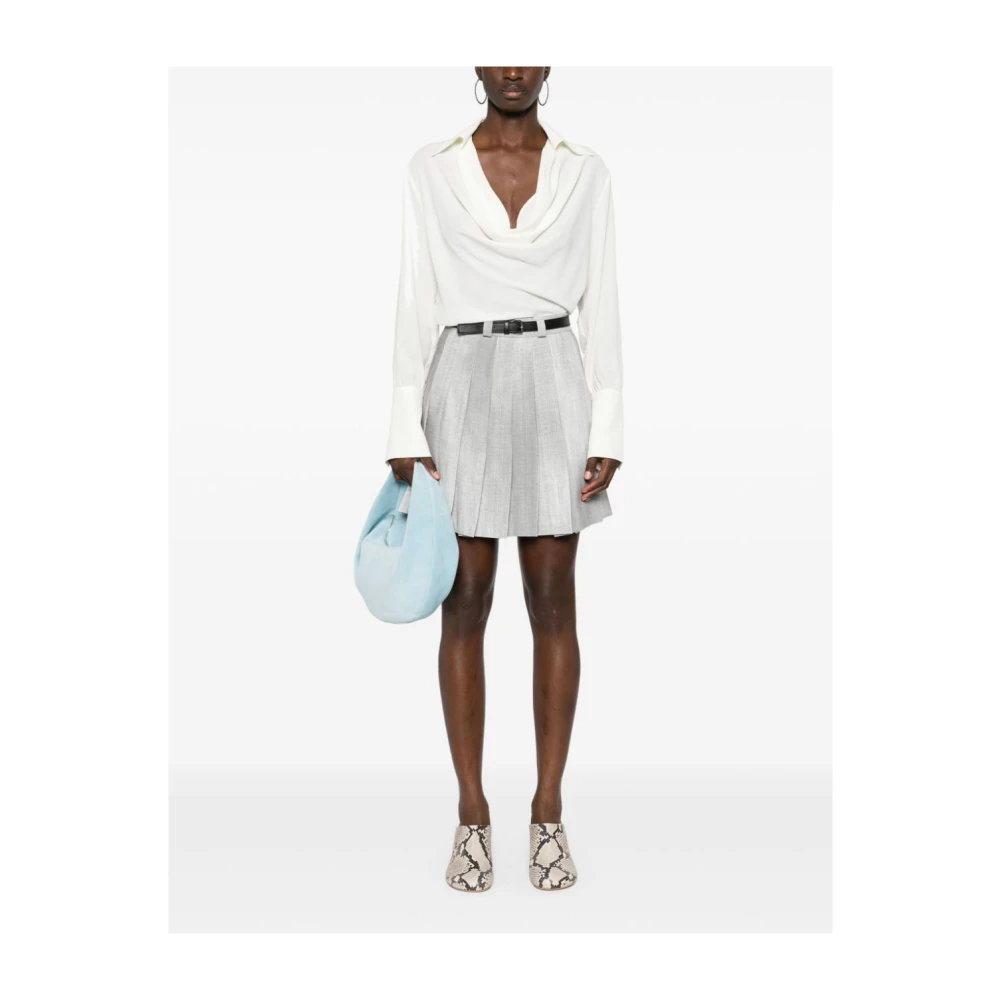 Ermanno Scervino Grijze Plooirok met Distressed Print Gray Dames