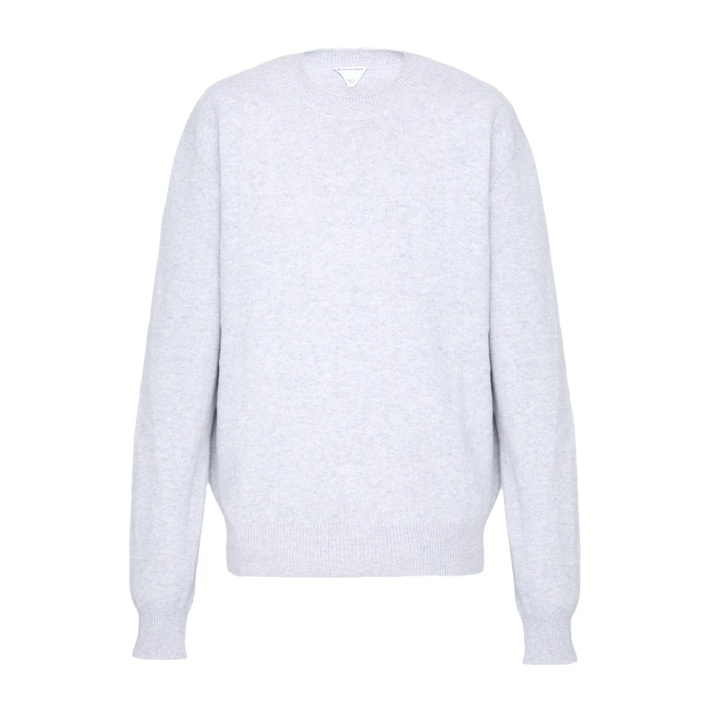 Bottega Veneta Grijze Sweaters met Intrecciato Leren Patches Gray Heren