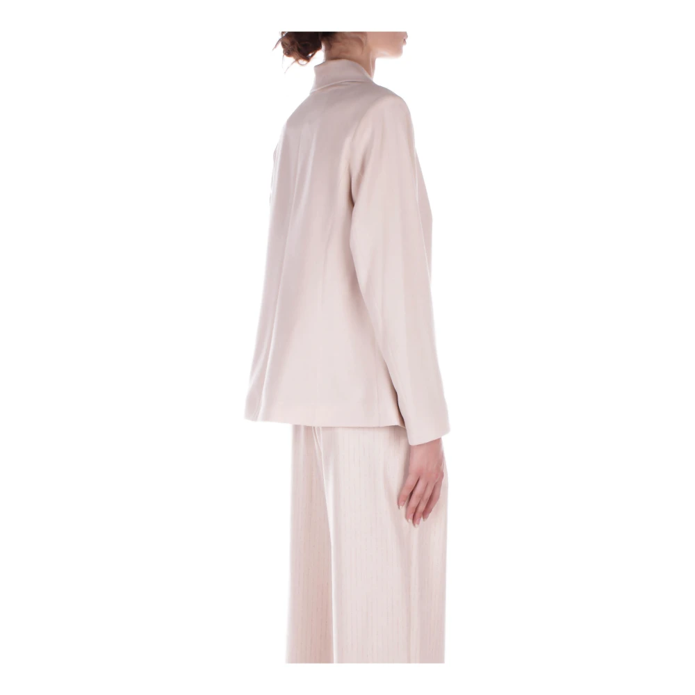 H2O Crème Double-Breasted Jas met Zakken Beige Dames