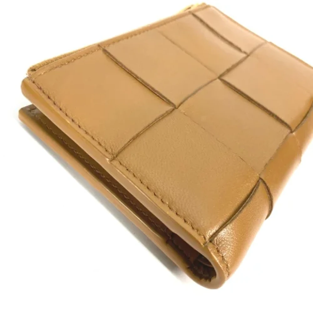 Bottega Veneta Vintage Pre-owned Leather wallets Beige Dames