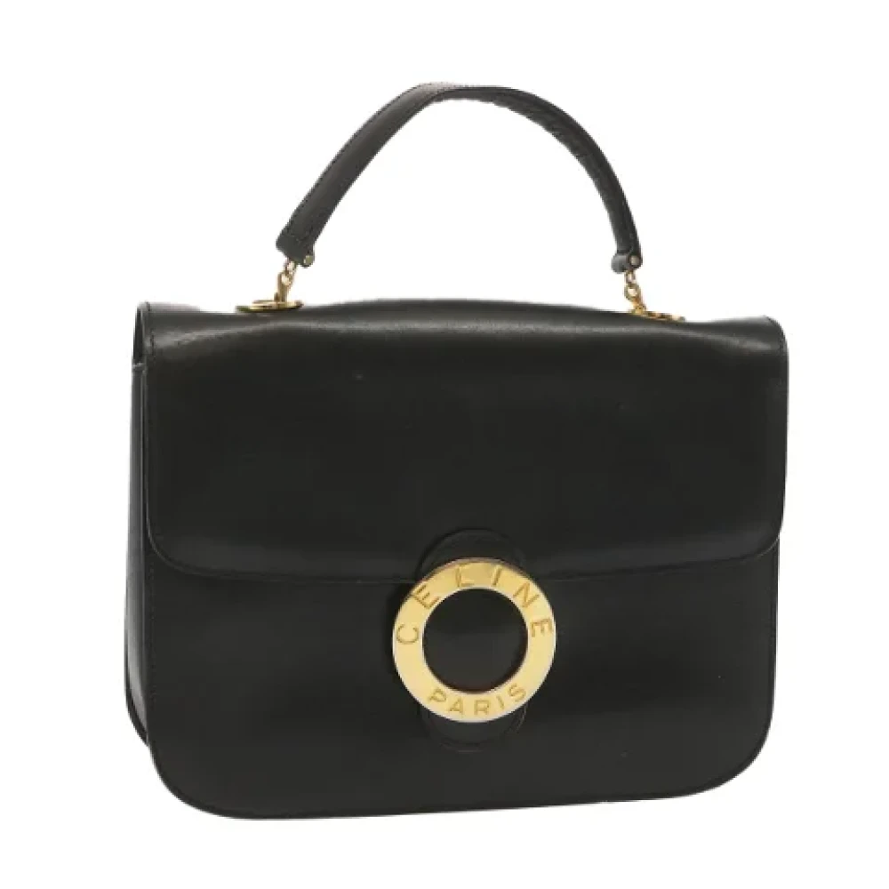 Celine Vintage Pre-owned Leather handbags Black Dames