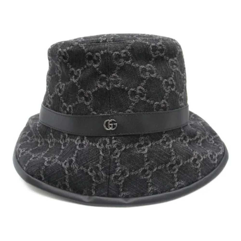 Gucci Vintage Pre-owned Denim hats Black Dames