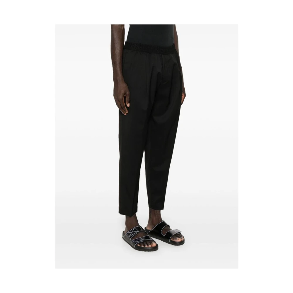 Briglia Zwarte Wolmix Tapered Leg Broek Black Heren