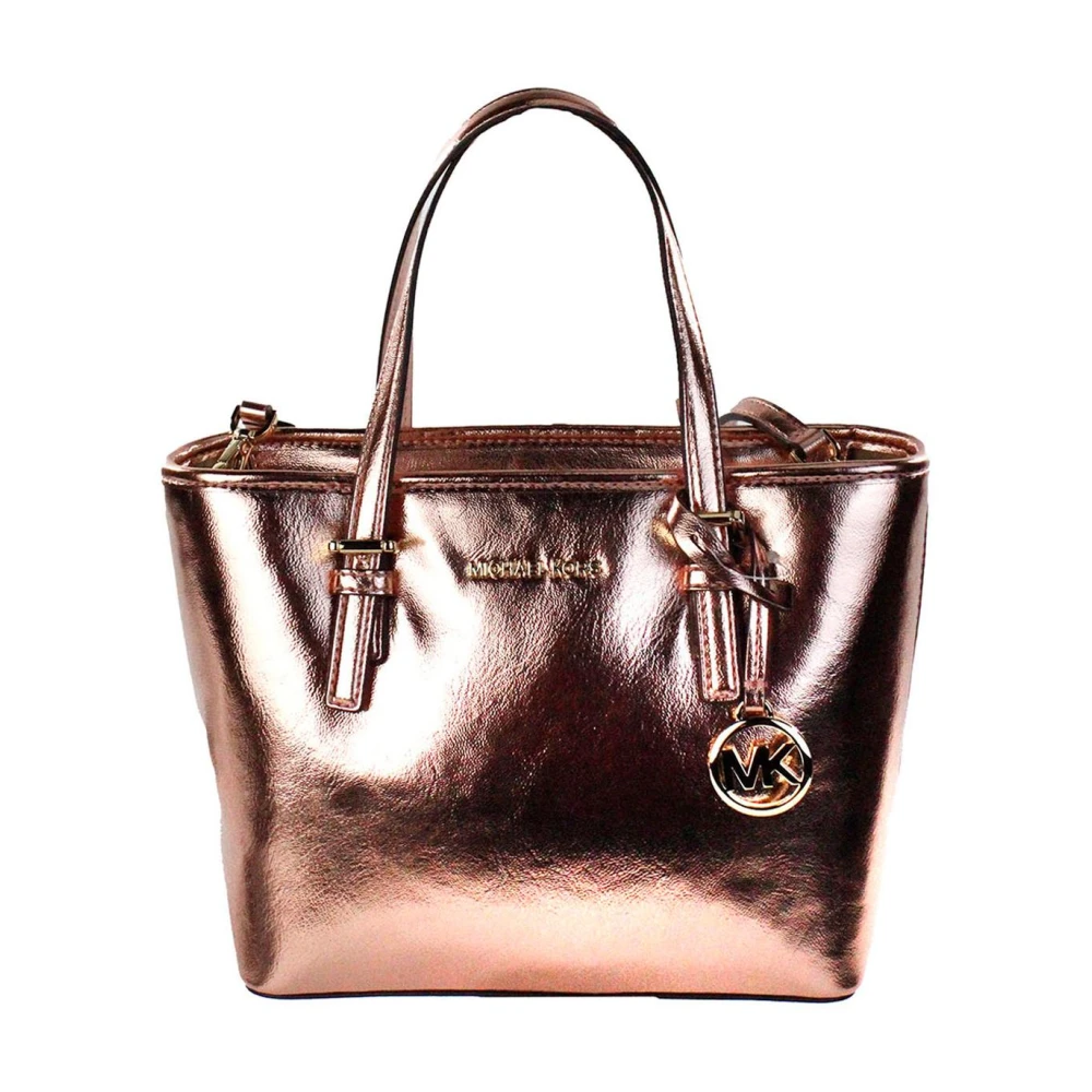 Rose Gold Metallic Læder Tote Taske