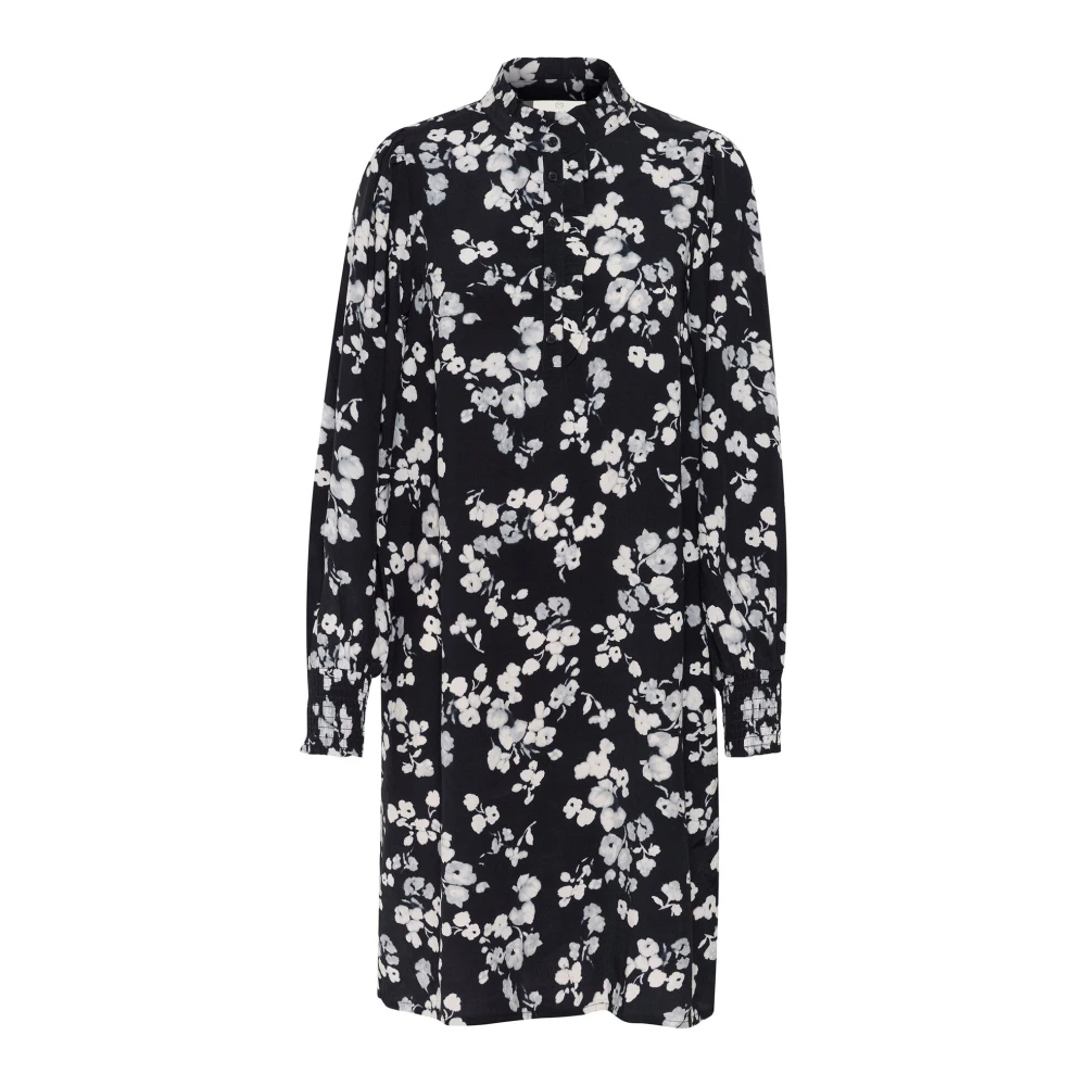 Kaffe - Marine Flower Kurzes Kleid Mit Hemdkragen - Dresses - Damen - Mehrfarbig - M - Bild 3