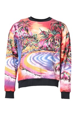 multicolor-print-crew-neck-sweater