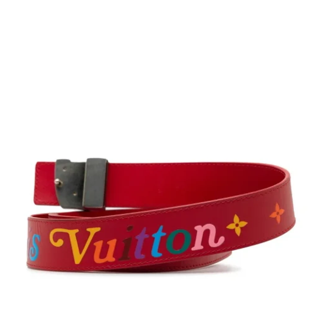Louis Vuitton Vintage Pre-owned Leather belts Red Dames
