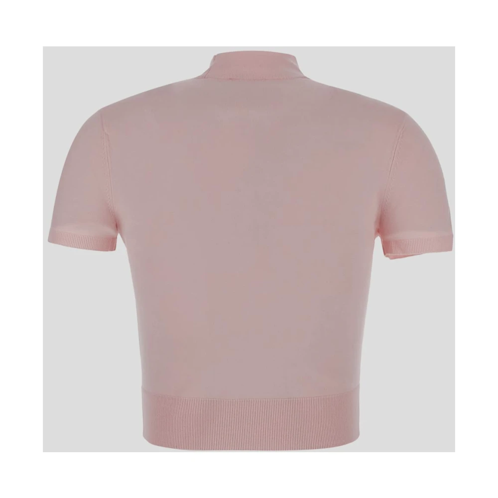 T by Alexander Wang Gemengde Stof Mock Neck Top Pink Dames