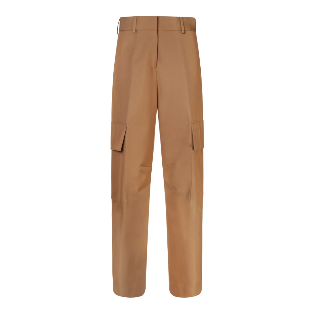Palm Angels Vrouw Bruin Broeken Dames, S, Katoen, Rechte Broek
