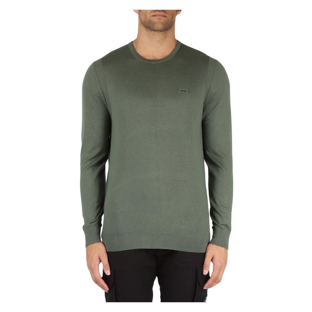Calvin Klein Katoenen Crewneck Sweater Green Heren