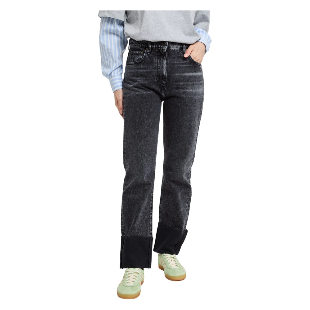Semicouture Straight Jeans Black Dames