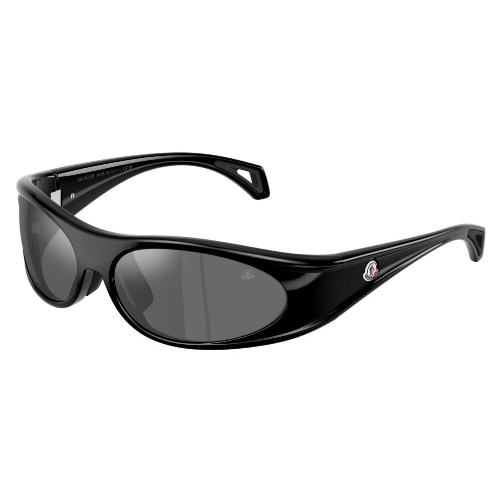 Moncler Unisex Black/Grey Me8021 50016G Sunglasses Injected Round Mirror - Image 2