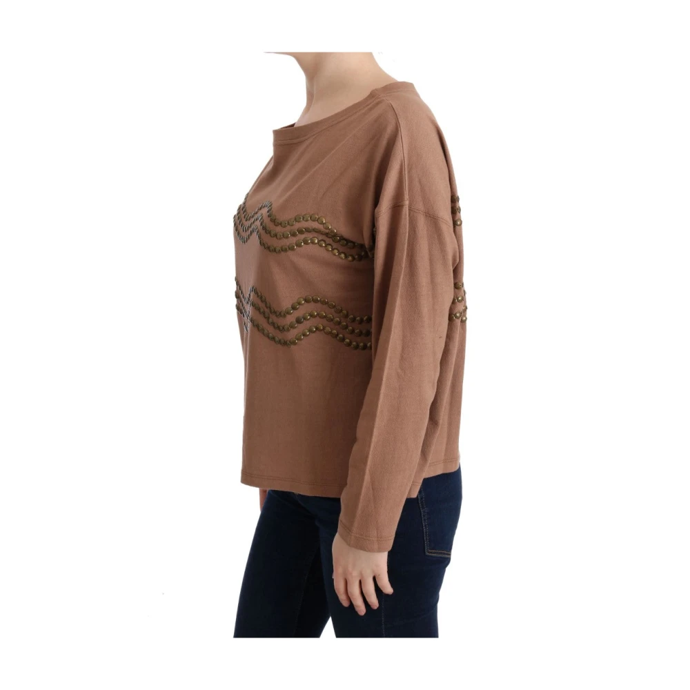 John Galliano Bruine katoenen trui met ronde hals Brown Dames