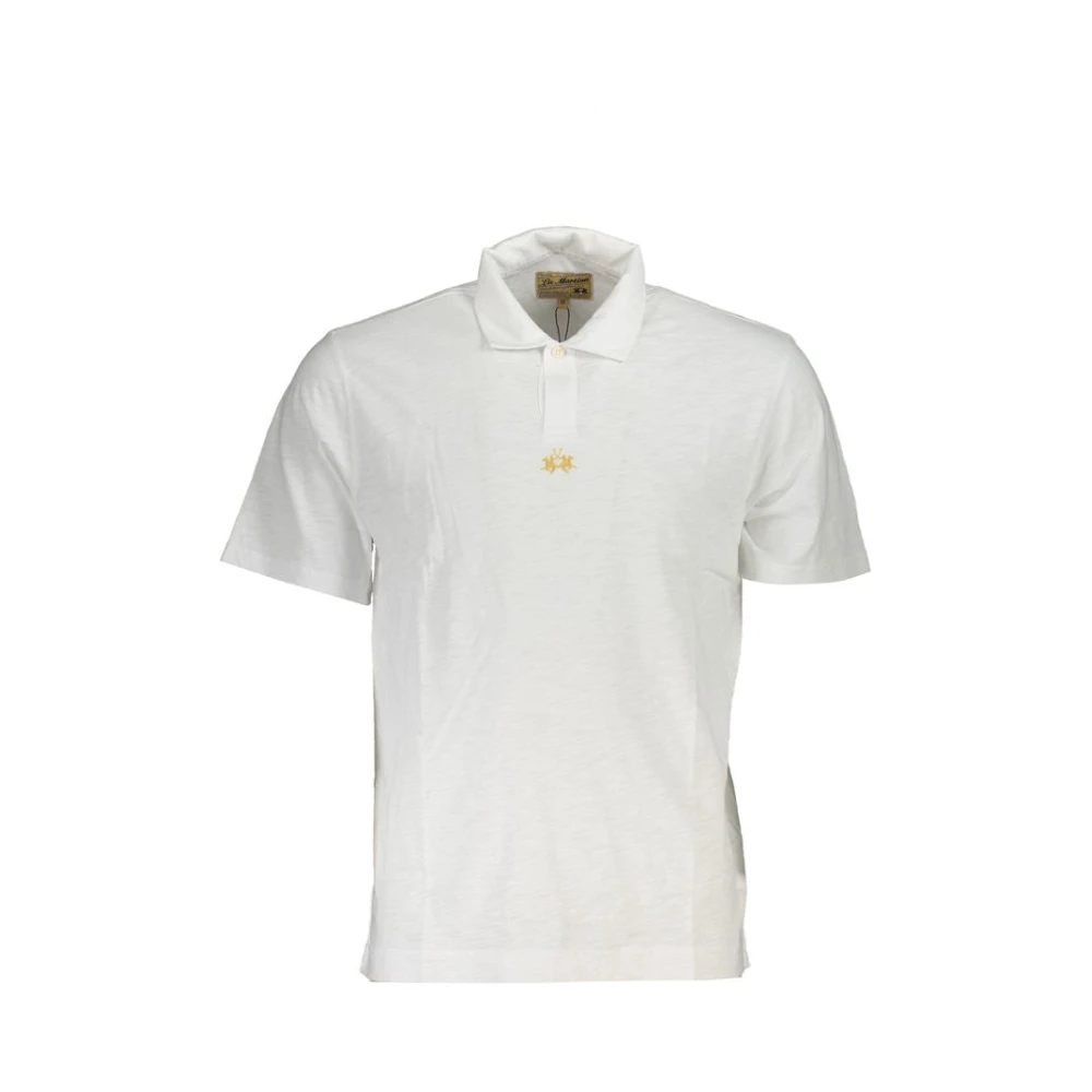 LA MARTINA Katoenen poloshirt met stijlvolle borduursels White Heren