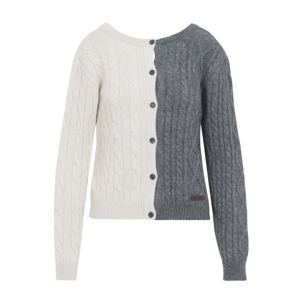 Moschino Women's Gray Grey Jumper Aw25 Stylish Design - Cardigans - M - Knitwear
