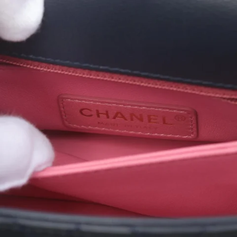 Chanel Vintage Pre-owned Leather chanel-bags Blue Dames