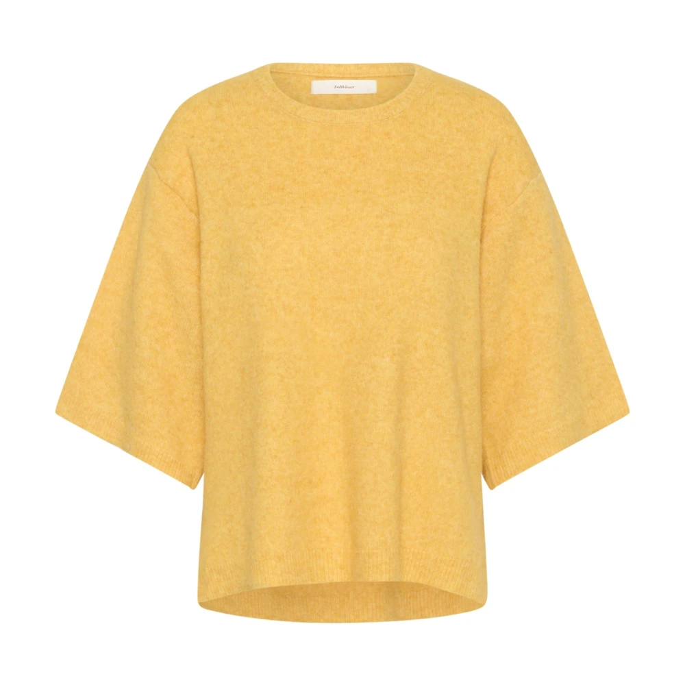 Inwear Women's Yellow Round-Neck Knitwear, M, Round-Neck Knitwear