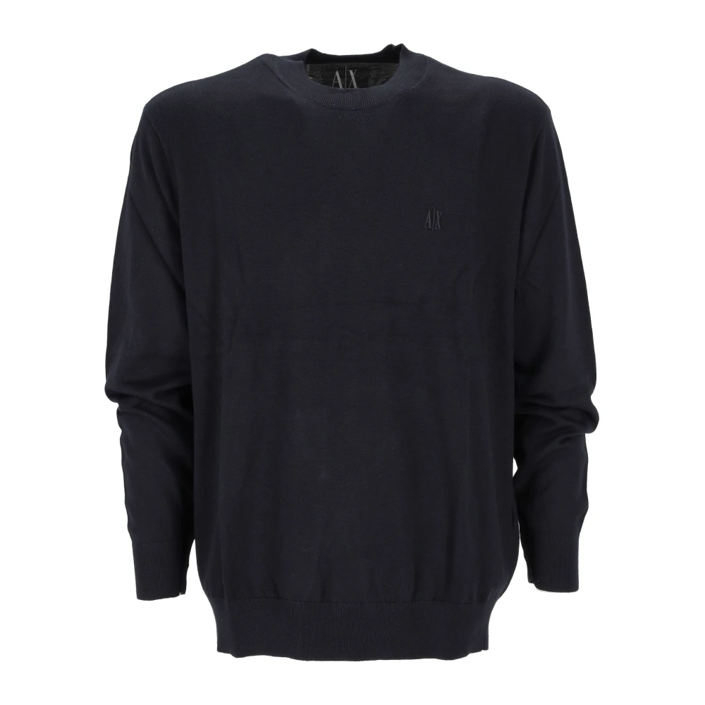 Armani Exchange Men's Blue Stylish Ub101 Shirt - Round-Neck Knitwear - 2XL - Knitwear