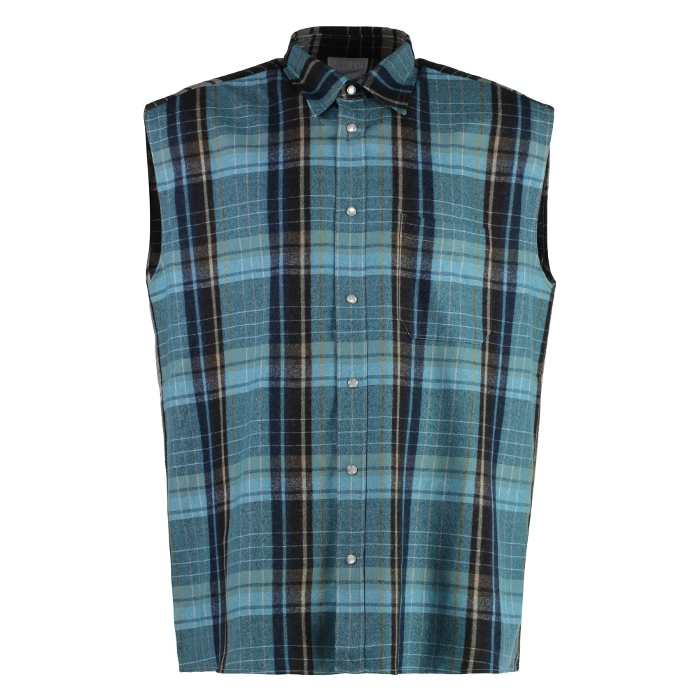 Vetements Geruite Flanellen Shirt met Logo Patch Multicolor Heren