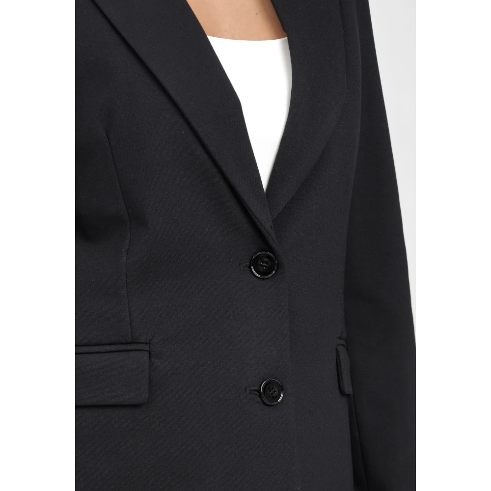 ViCOLO Zwarte single-breasted jas Elegant Gestructureerd Black Dames