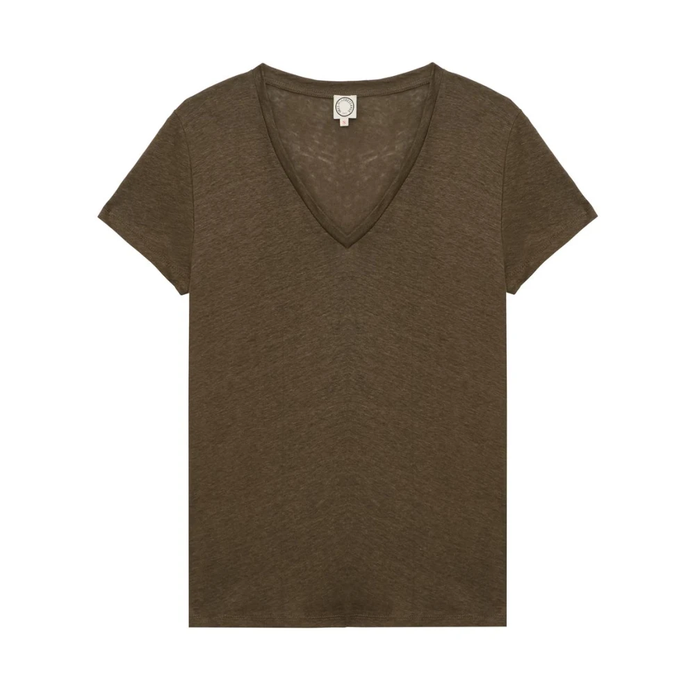 Ines De La Fressange Paris Apolline linnen T-shirt Green Dames