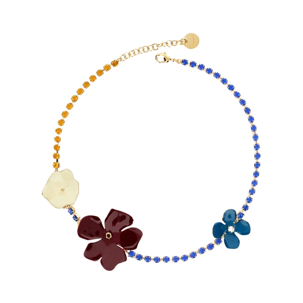 Marni Women's Enamel Flower Rhinestone Necklace