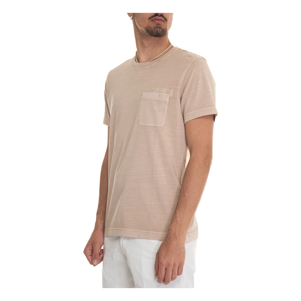 Fay Stonewashed Katoenen Bagagelabel Beige Heren