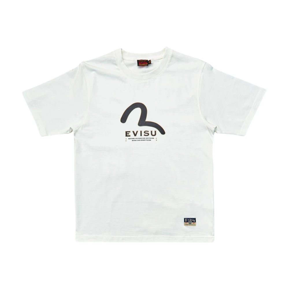 Evisu Meeuwprint Multi-pocket T-shirt Bianca White Heren