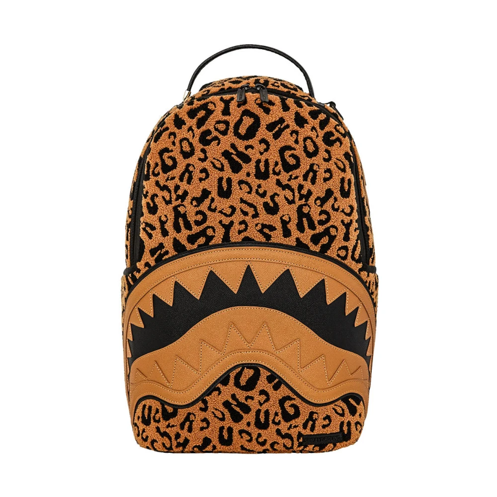 Sprayground Unisex Brown Backpacks, One Size, Wild One Animal Print Backpack