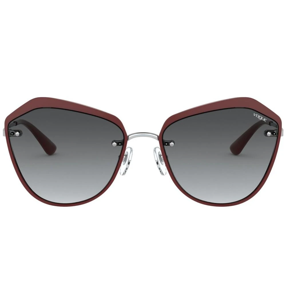 Vogue Women's Multicolor Accessories, Female,, Burgundy/Grey Shaded Sunglasses Medium