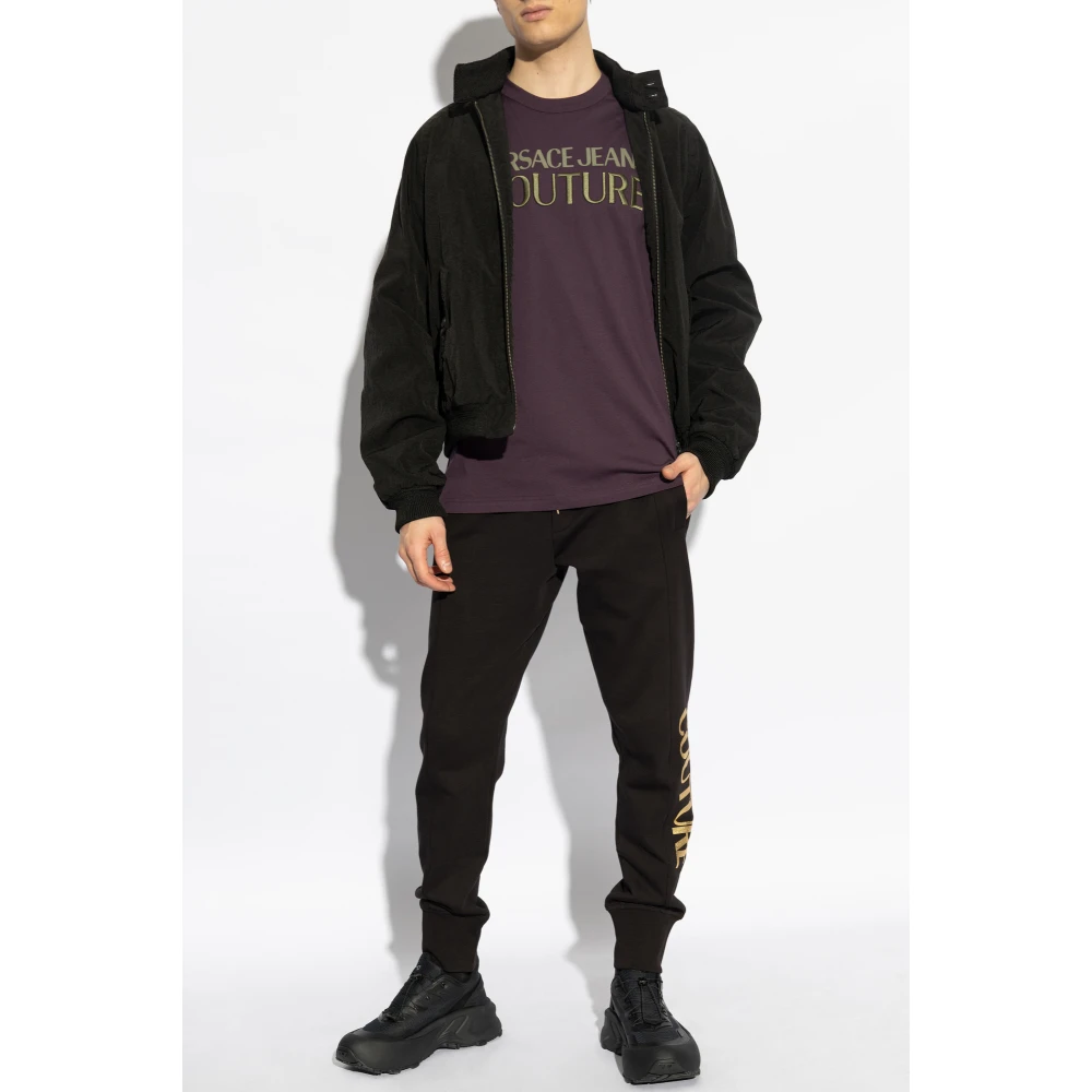 Versace Jeans Couture T-shirt met logo Purple Heren
