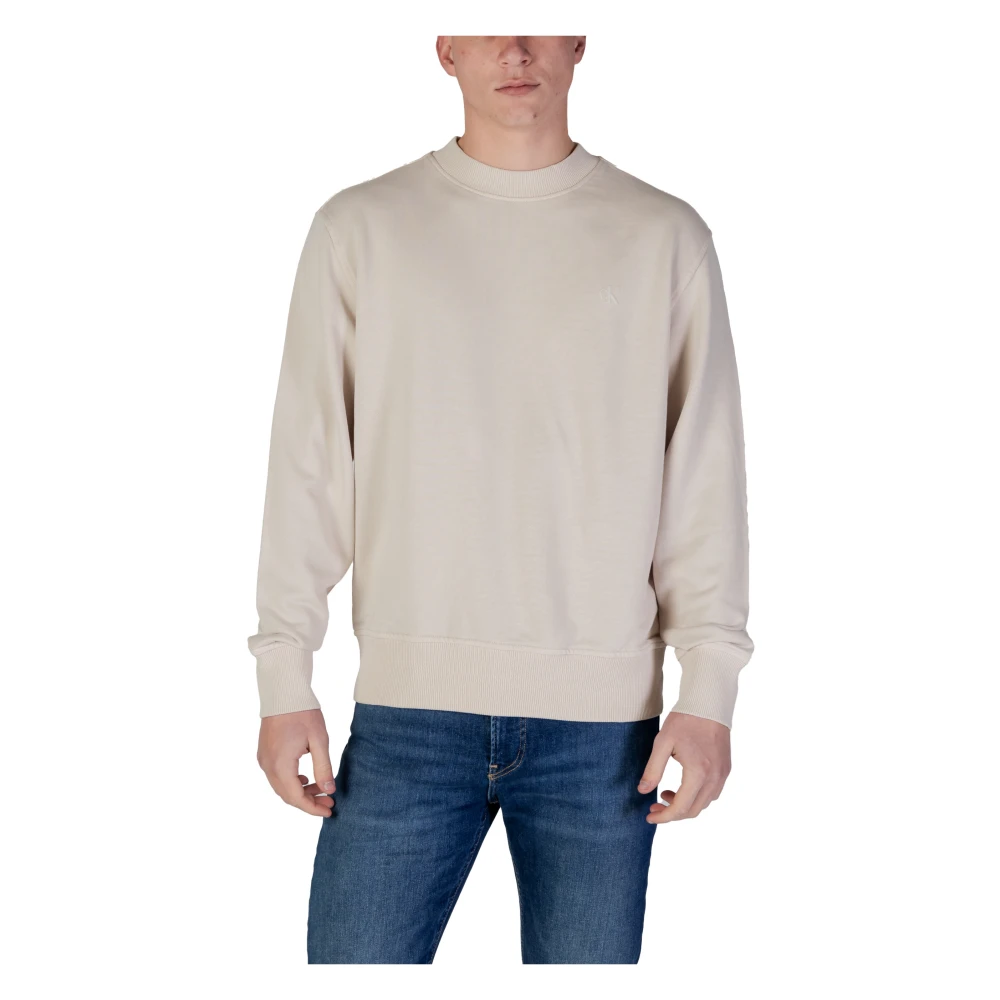 Calvin Klein Jeans Beige Sweatshirt Lange Mouwen Ronde Hals Beige Heren