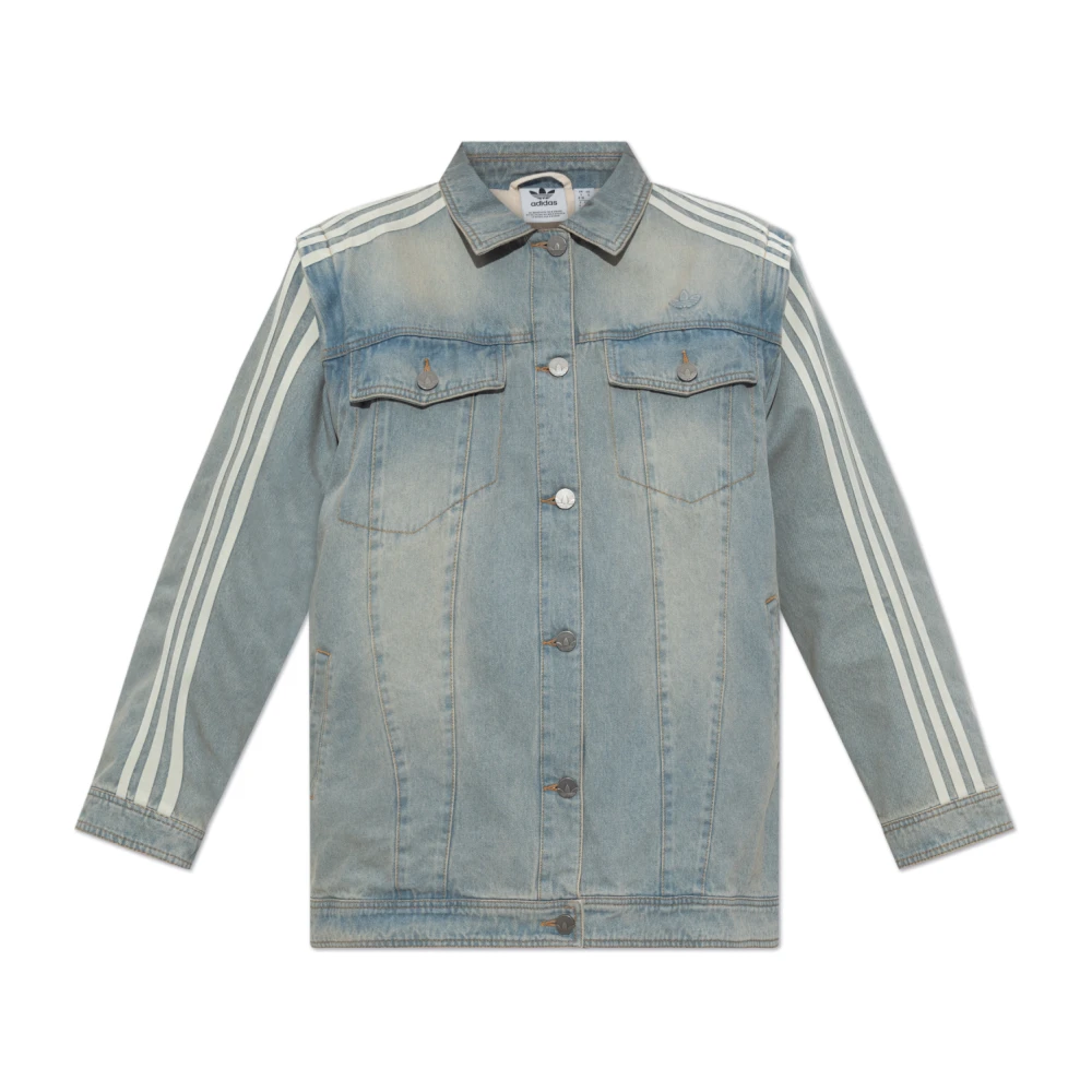 adidas Originals Denim jack in oversized stijl Blue Dames
