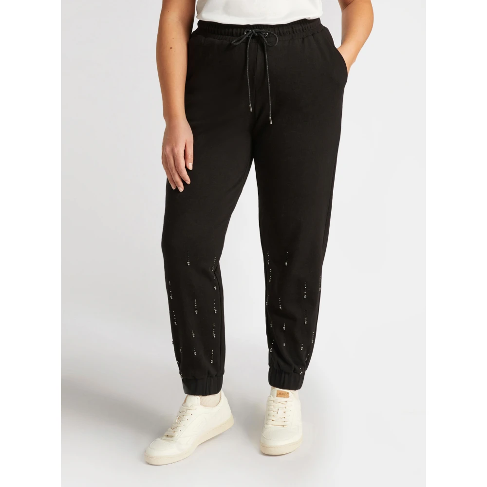 Fiorella Rubino Geborduurde joggingbroek Black Dames