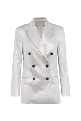 Metallic Linen Blend Blazer