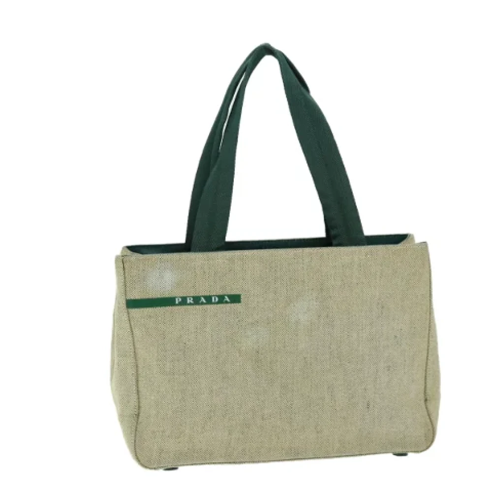 Prada Vintage Pre-owned Canvas handbags Beige Dames