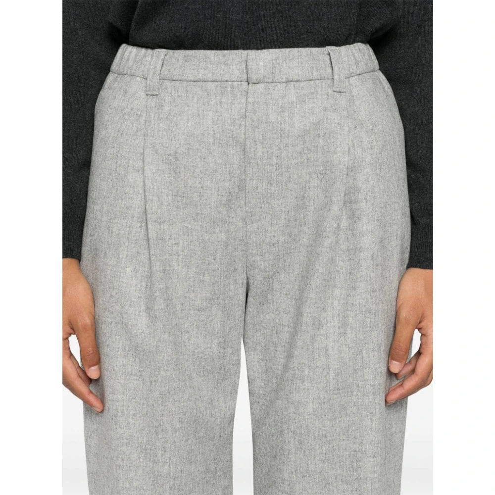 BRUNELLO CUCINELLI Lichtgrijze Wol Kasjmier Broek Gray Dames